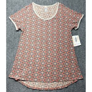 LulaRoe Classic T-Shirt Womens M Multicolor Geometric Round Neck Short Sleeve